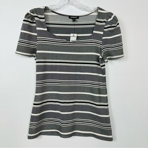 Express Top Sz M Stripe Square Neck  NWT